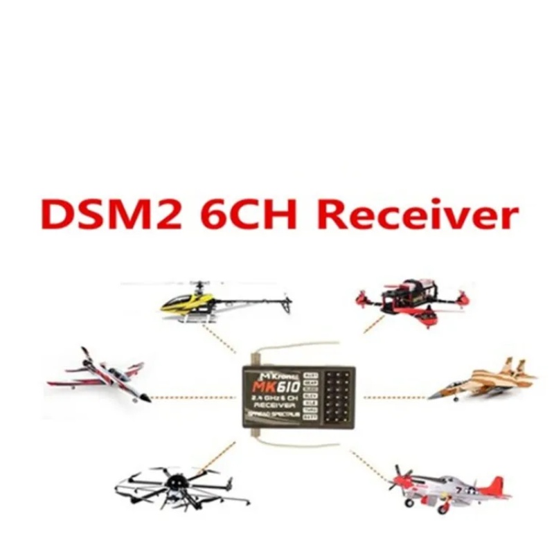 DSM2 MK610 AR6100 2.4G 6CH RC  - Drone Battery Adapter avaliação e preço