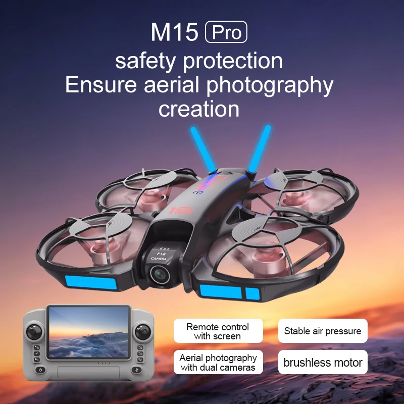 Novo Drone FPV M15 2026 com Te - Drone Controller Screen avaliação e preço